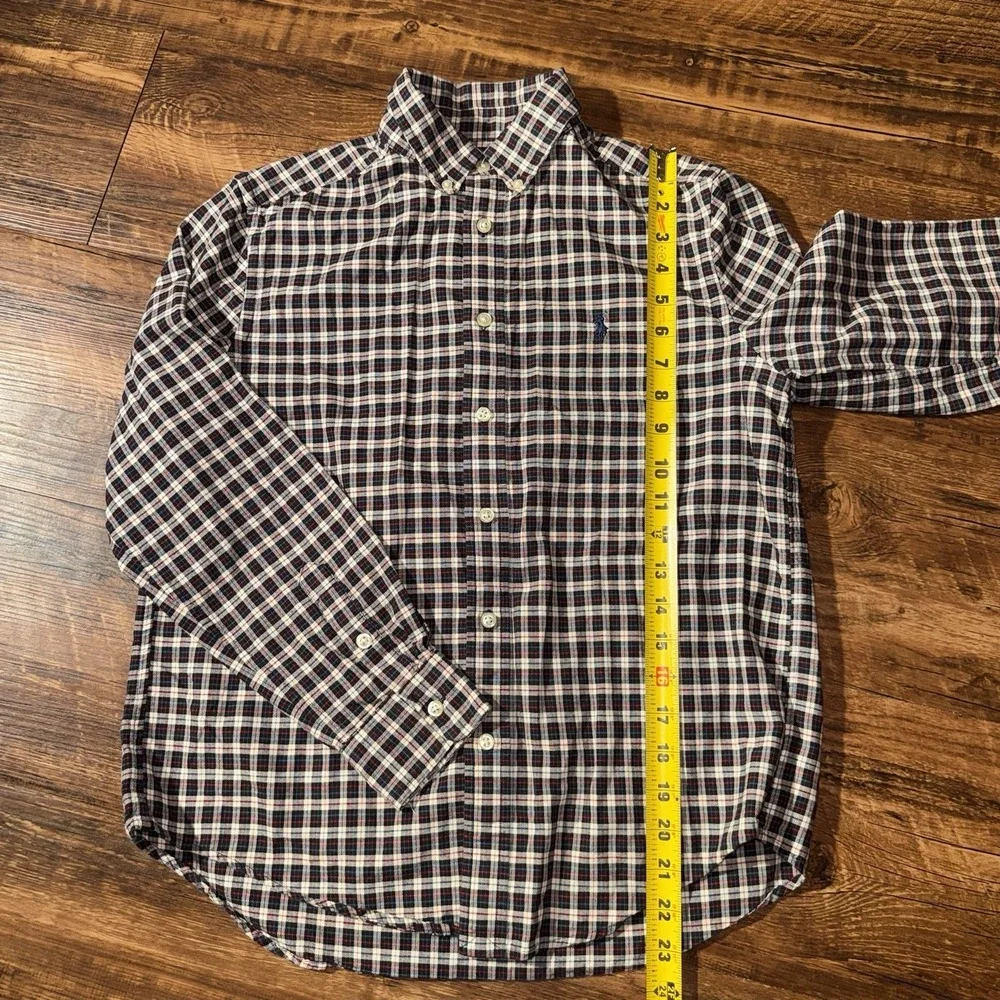 Ralph Lauren Gridprint Button Up Boys Shirt Large 14/16